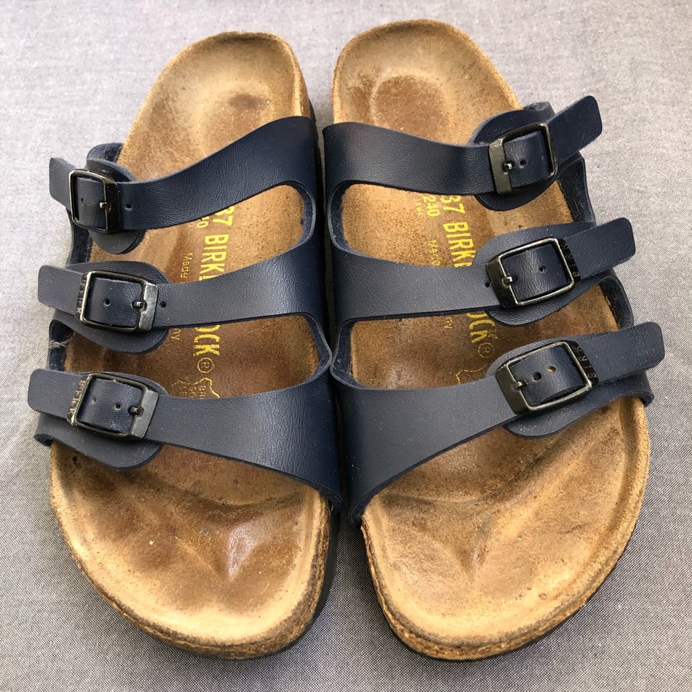 Navy Birkenstock Florida Sandals